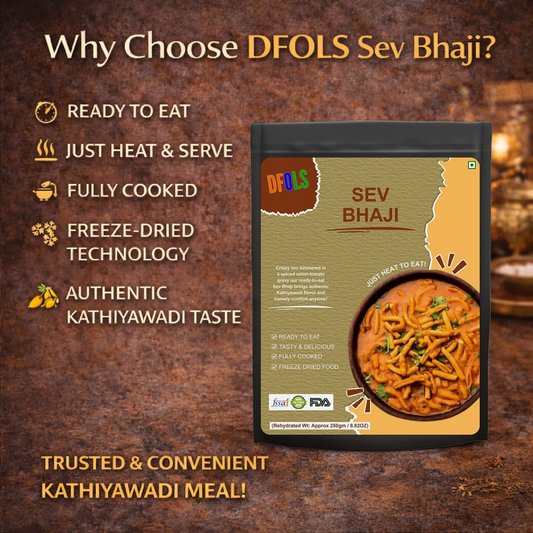 Sev Bhaji | Authentic Maharashtrian Curry with Spicy Gravy & Crunchy Sev | Ready to Eat | Heat & Serve Meal | Traditional Indian Flavor | Convenient Pack