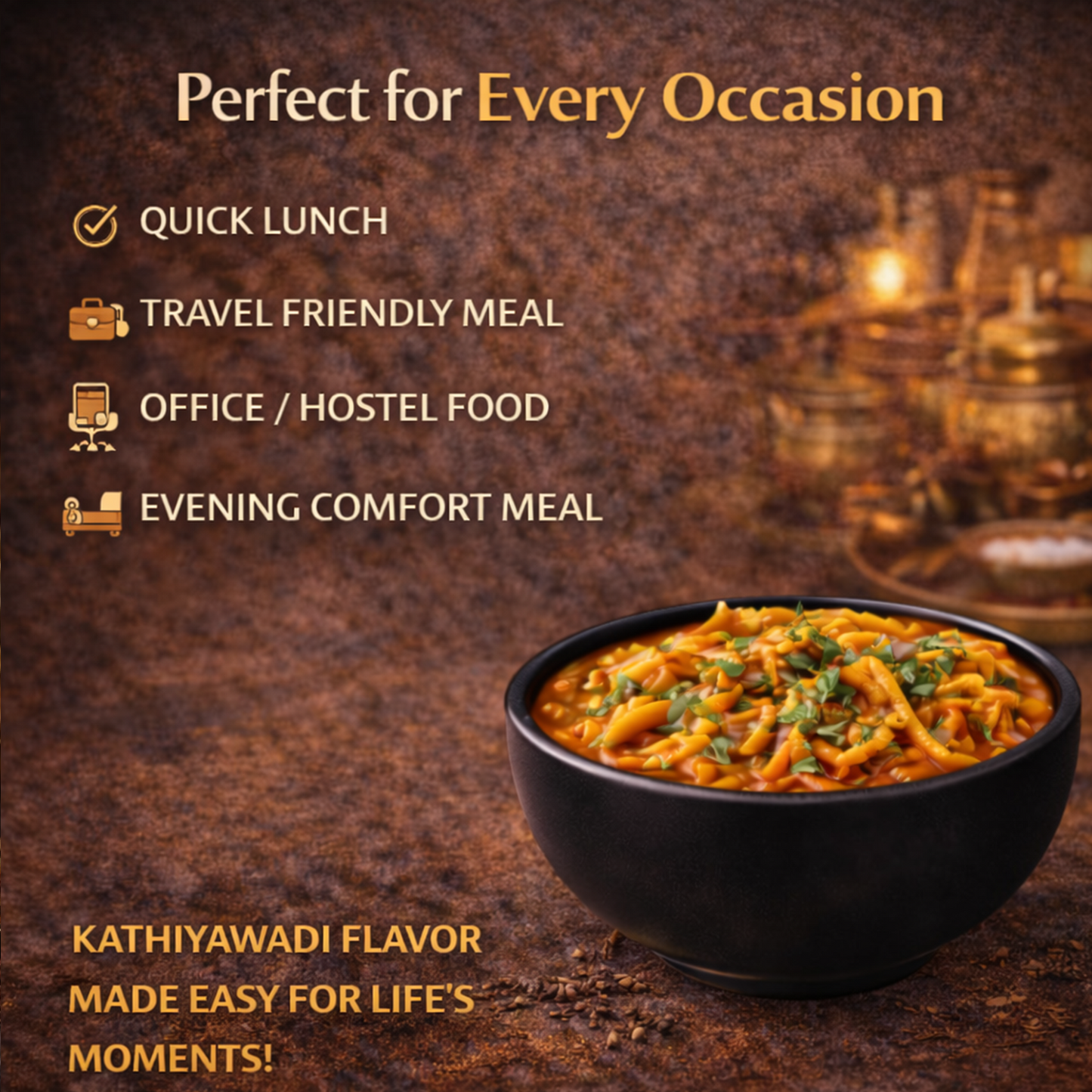 Sev Bhaji | Authentic Maharashtrian Curry with Spicy Gravy & Crunchy Sev | Ready to Eat | Heat & Serve Meal | Traditional Indian Flavor | Convenient Pack