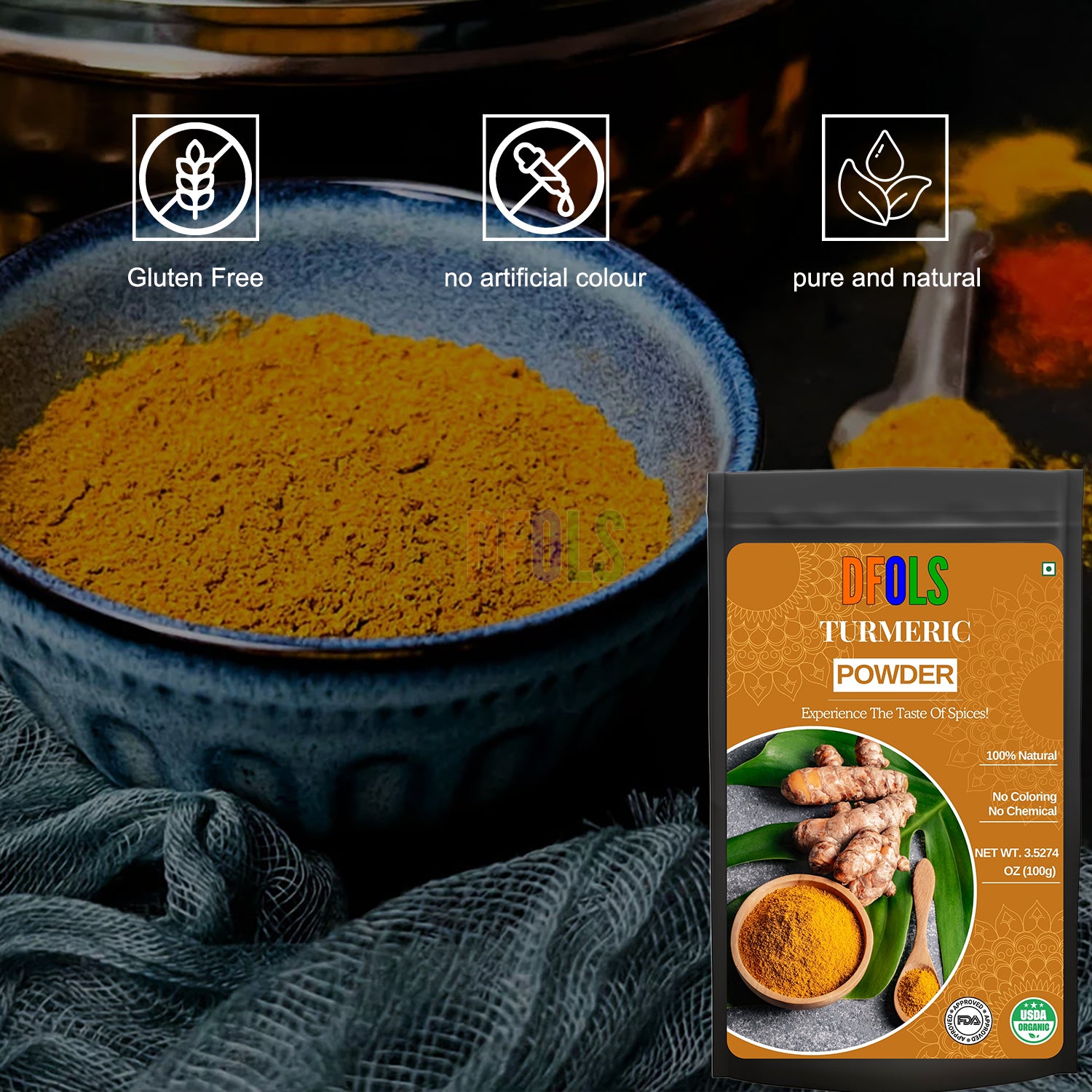 Organic Hibiscus Powder – Skin Brightening, Hair Growth Support, Antioxidant Superfood | Food-Grade, Vegan - DFOLS