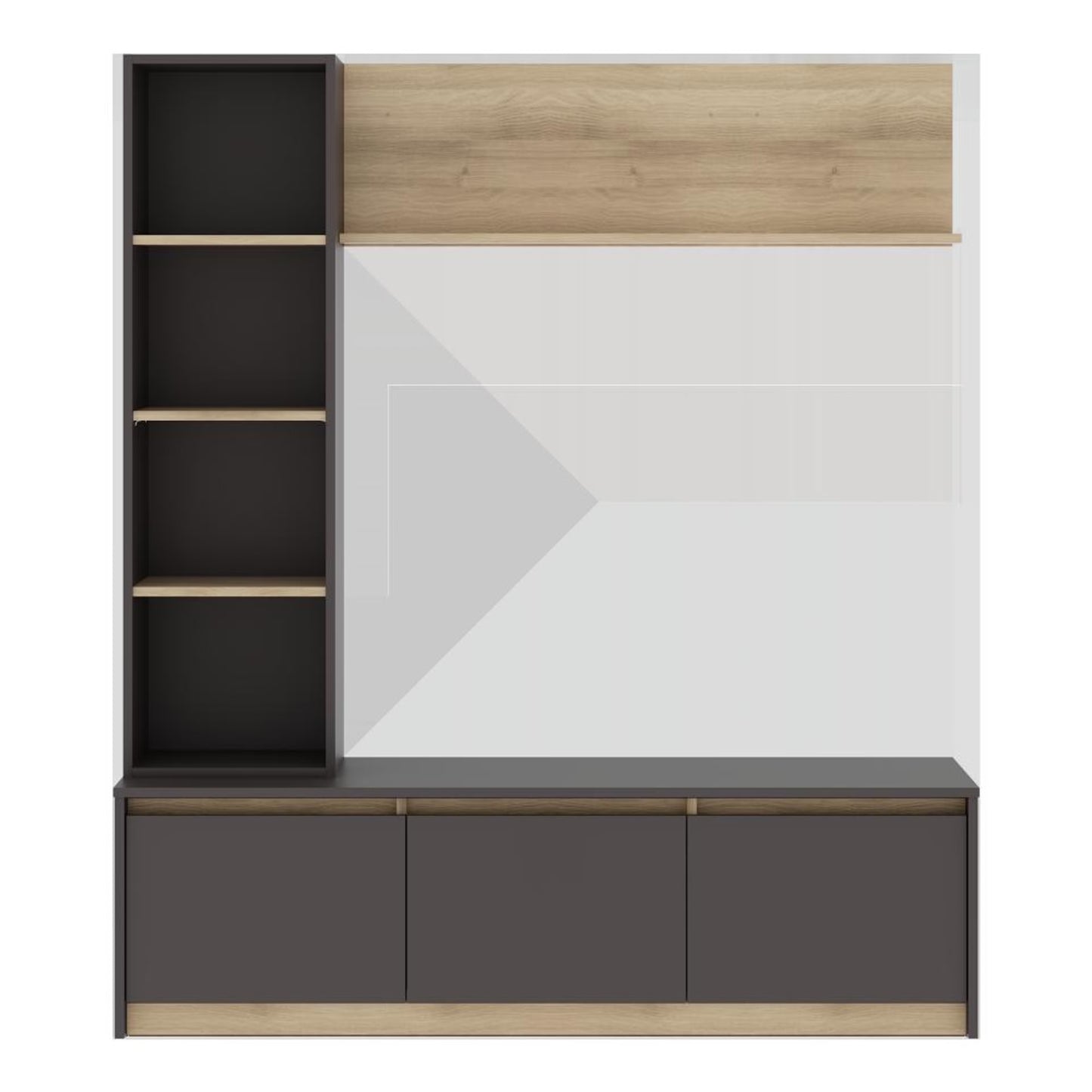 DFOLS Skifer Modern Engineered Wood TV Unit with Display Shelf & Storage