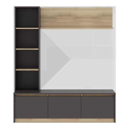 DFOLS Skifer Modern Engineered Wood TV Unit with Display Shelf & Storage