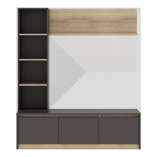 DFOLS Skifer Modern Engineered Wood TV Unit with Display Shelf & Storage