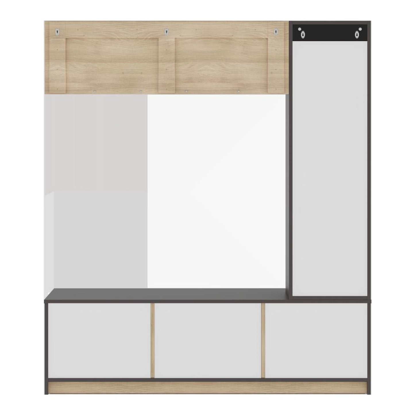 DFOLS Skifer Modern Engineered Wood TV Unit with Display Shelf & Storage