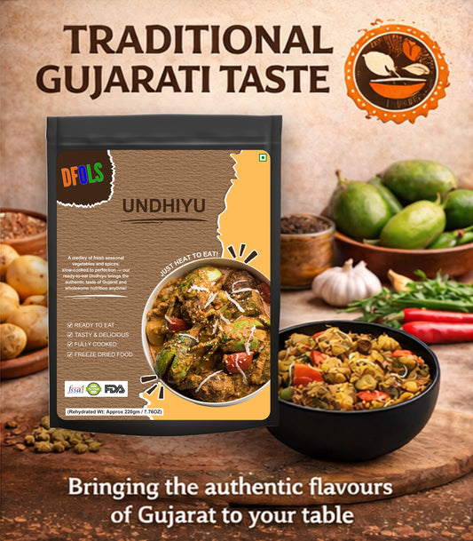 Gujarati Undhiyu | Authentic Seasonal Vegetable Mix | Traditional Gujarati Recipe | Instant Ready-to-Eat Indian Meal | Flavor-Rich, Shelf-Stable Pack