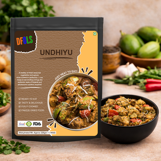 Gujarati Undhiyu | Authentic Seasonal Vegetable Mix | Traditional Gujarati Recipe | Instant Ready-to-Eat Indian Meal | Flavor-Rich, Shelf-Stable Pack
