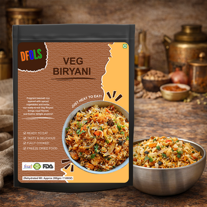 Indian Veg Biryani | Spicy Vegetable Pilaf with Aromatic Basmati Rice & Whole Spices | Ready-to-Eat Instant Meal | Authentic Indian Flavour