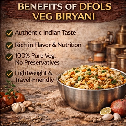 Indian Veg Biryani | Spicy Vegetable Pilaf with Aromatic Basmati Rice & Whole Spices | Ready-to-Eat Instant Meal | Authentic Indian Flavour